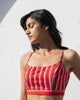 Strappy Stripe Blouse - Red