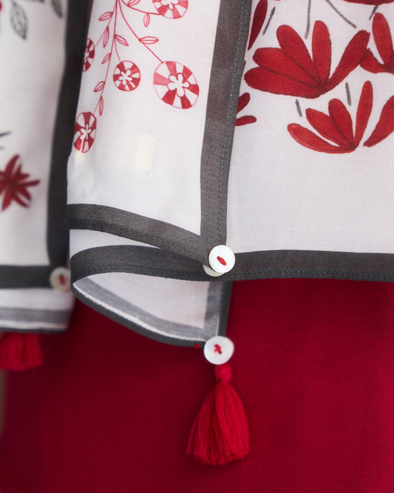 Sugato Scarf - Red & White