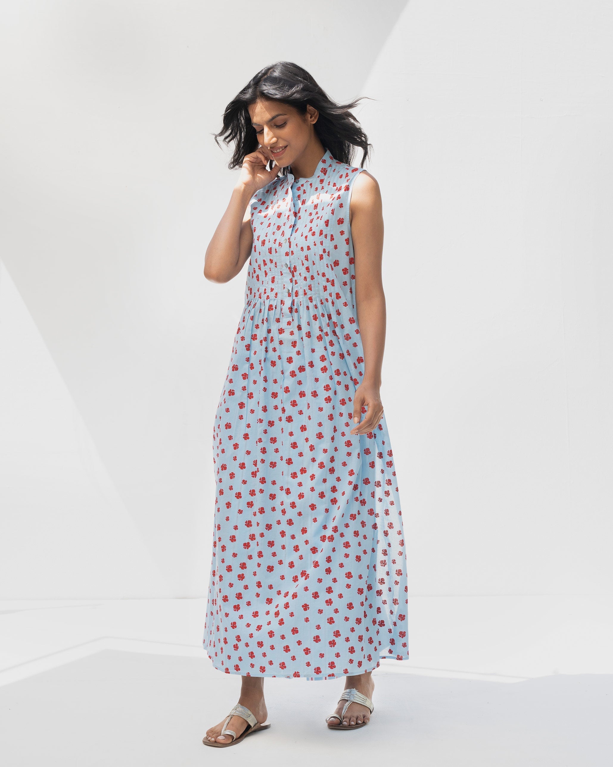 Summer Fun Kurta - Blue & Red