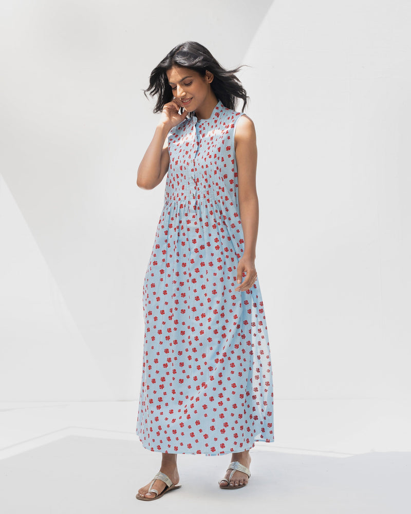 Summer Fun Kurta - Blue & Red