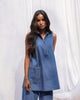 Sleeveless Zipper Top - Blue