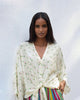 V-Neck Front Knot Top- Ivory