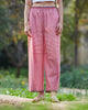 Wide Paper Bag Trousers - Red & Ivory