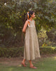 Side Elastic Dress - Tan