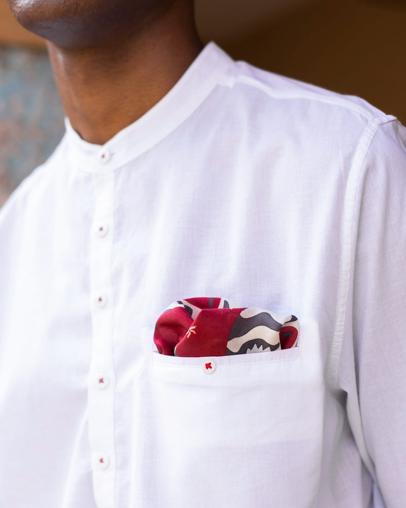 Roar Pocket Square - Red & Blue