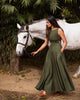 Sleeveless Elastic Dress - Olive