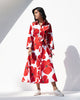 Sash Dress - White & Red