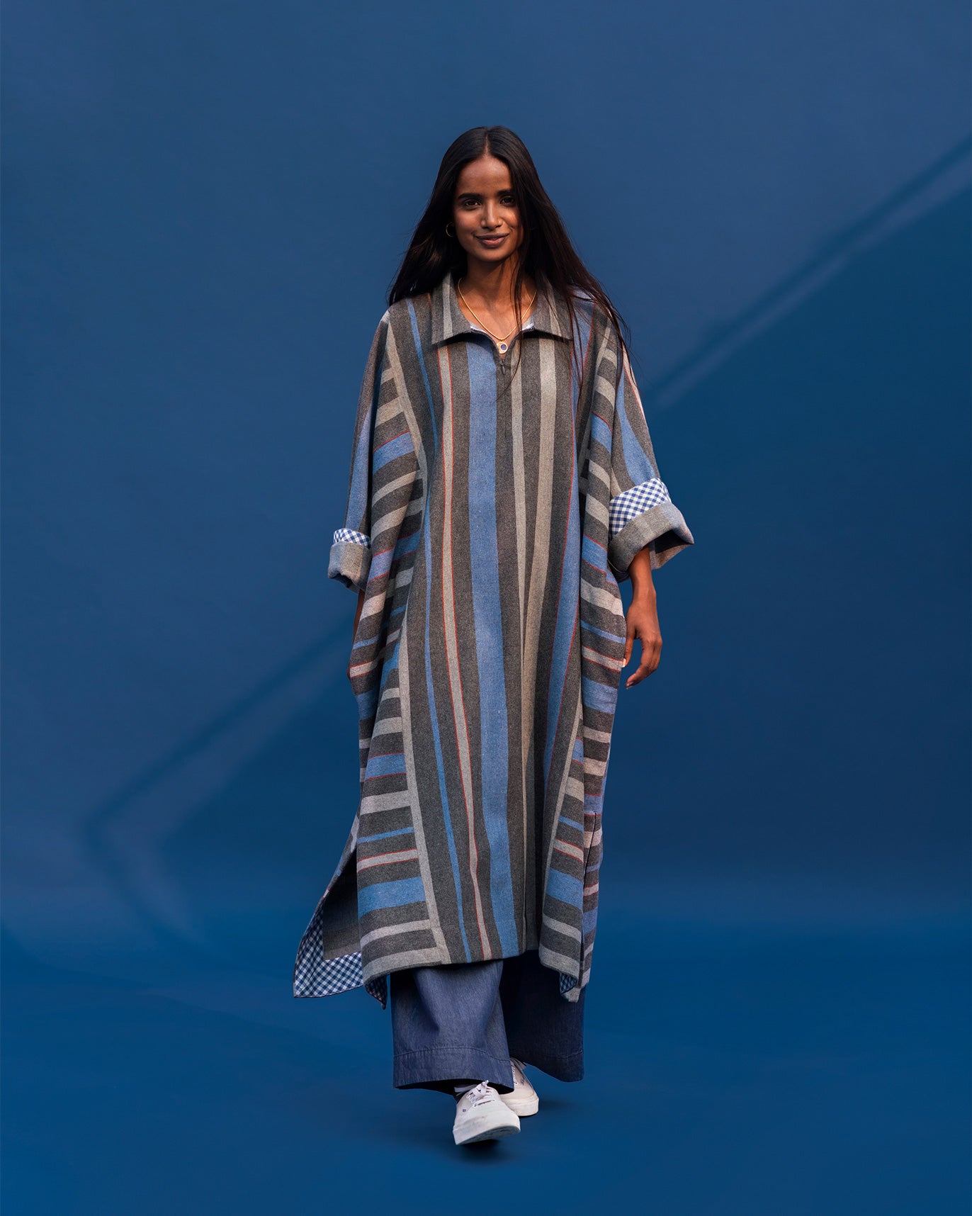 Woolen Pheran - Grey and Blue