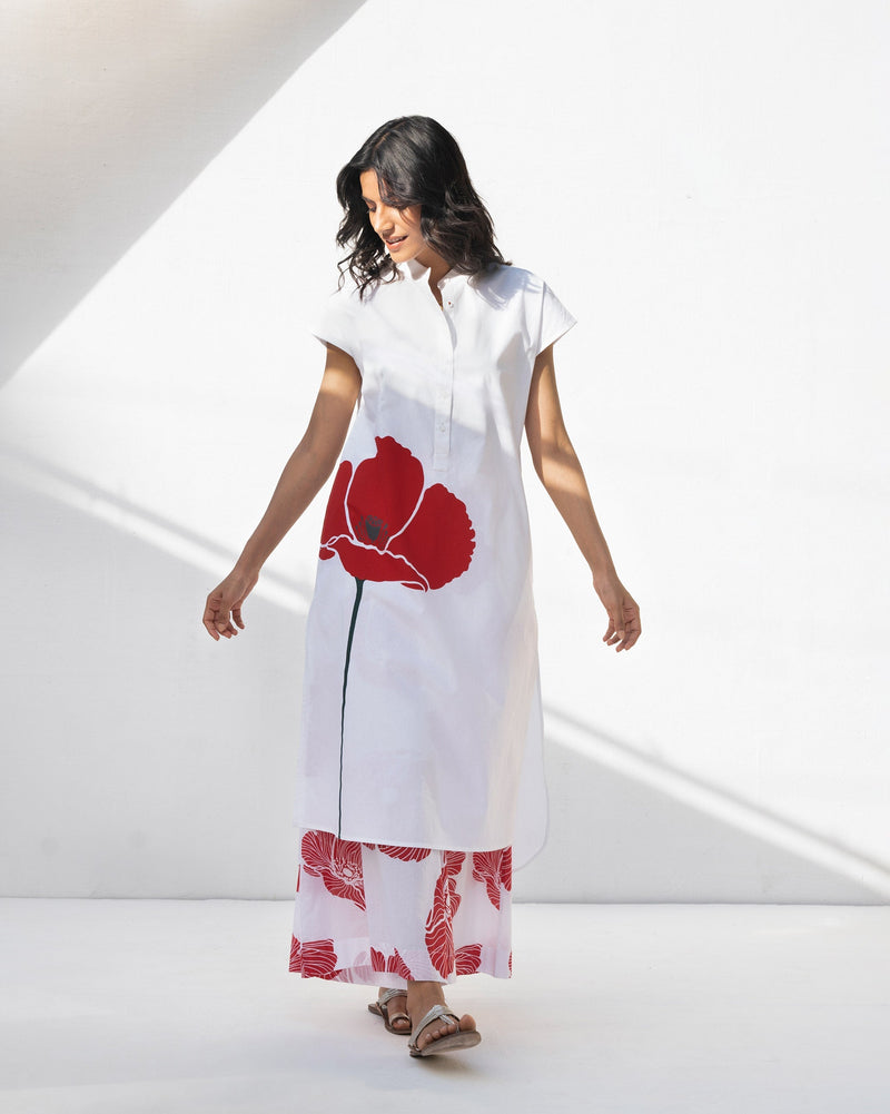 Short Sleeve Kurta - White