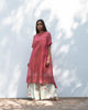 Round Hem Kurta with Slip - Red