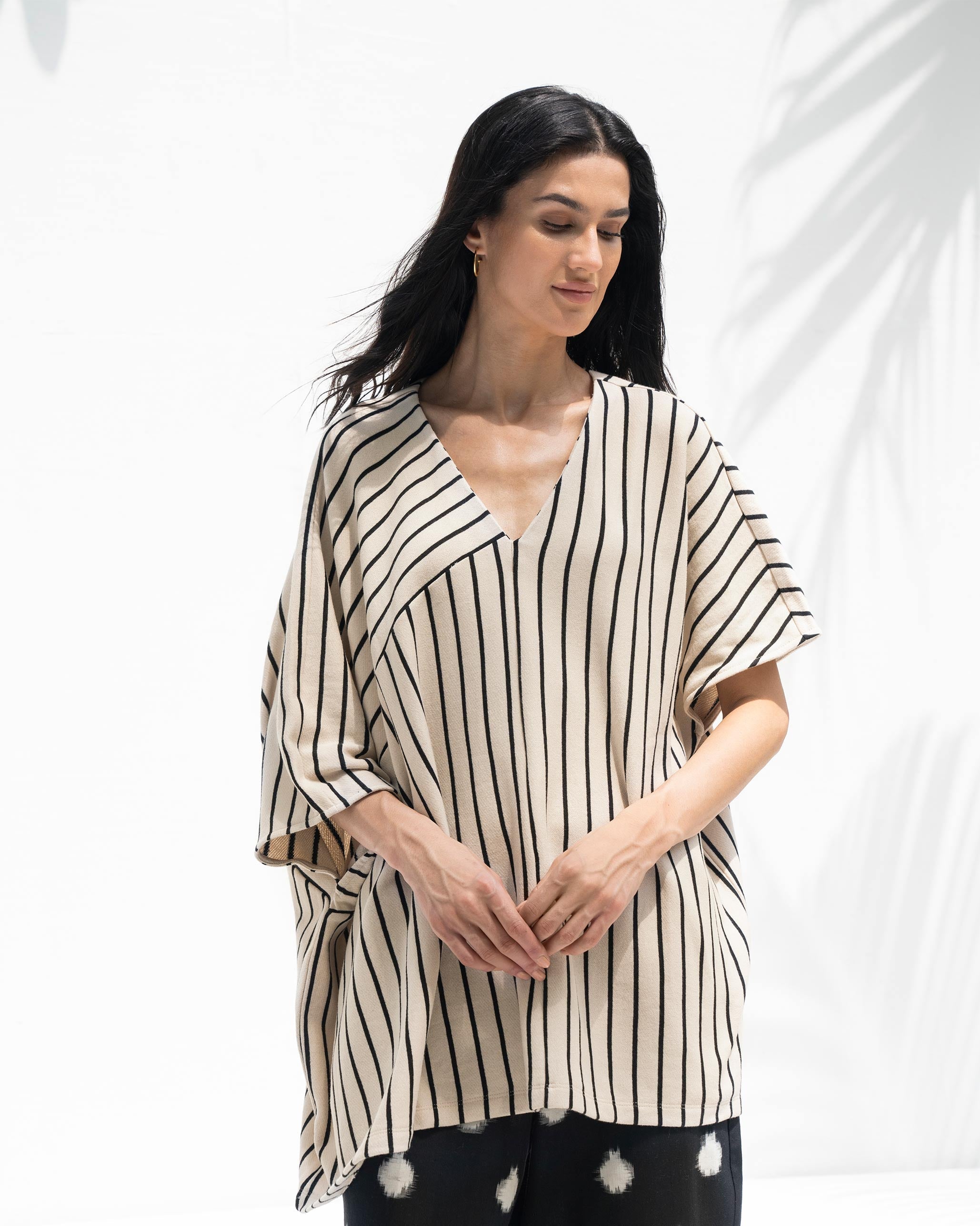 Serena Top - Beige & Black