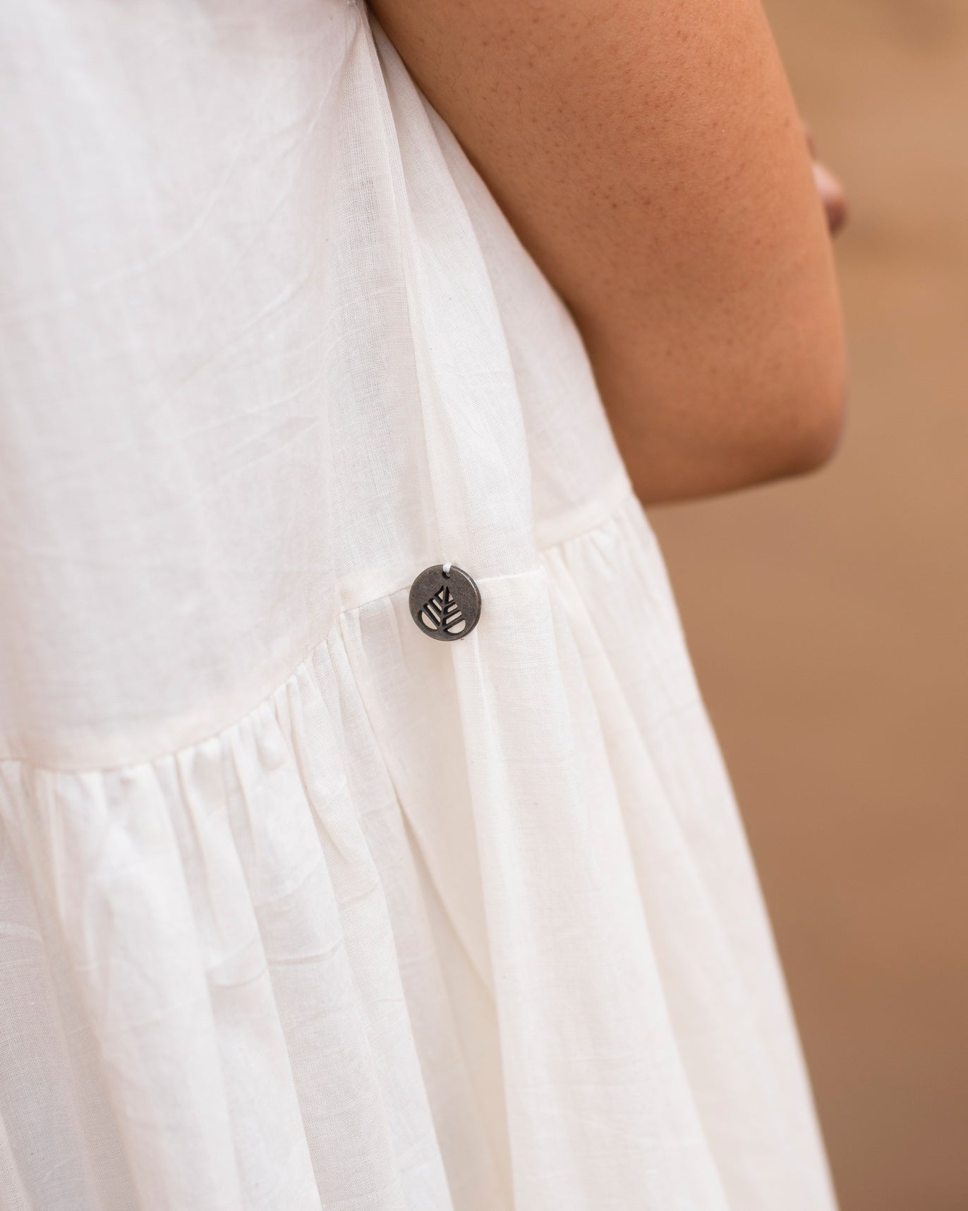 Tiered Dress with Slip - Ivory
