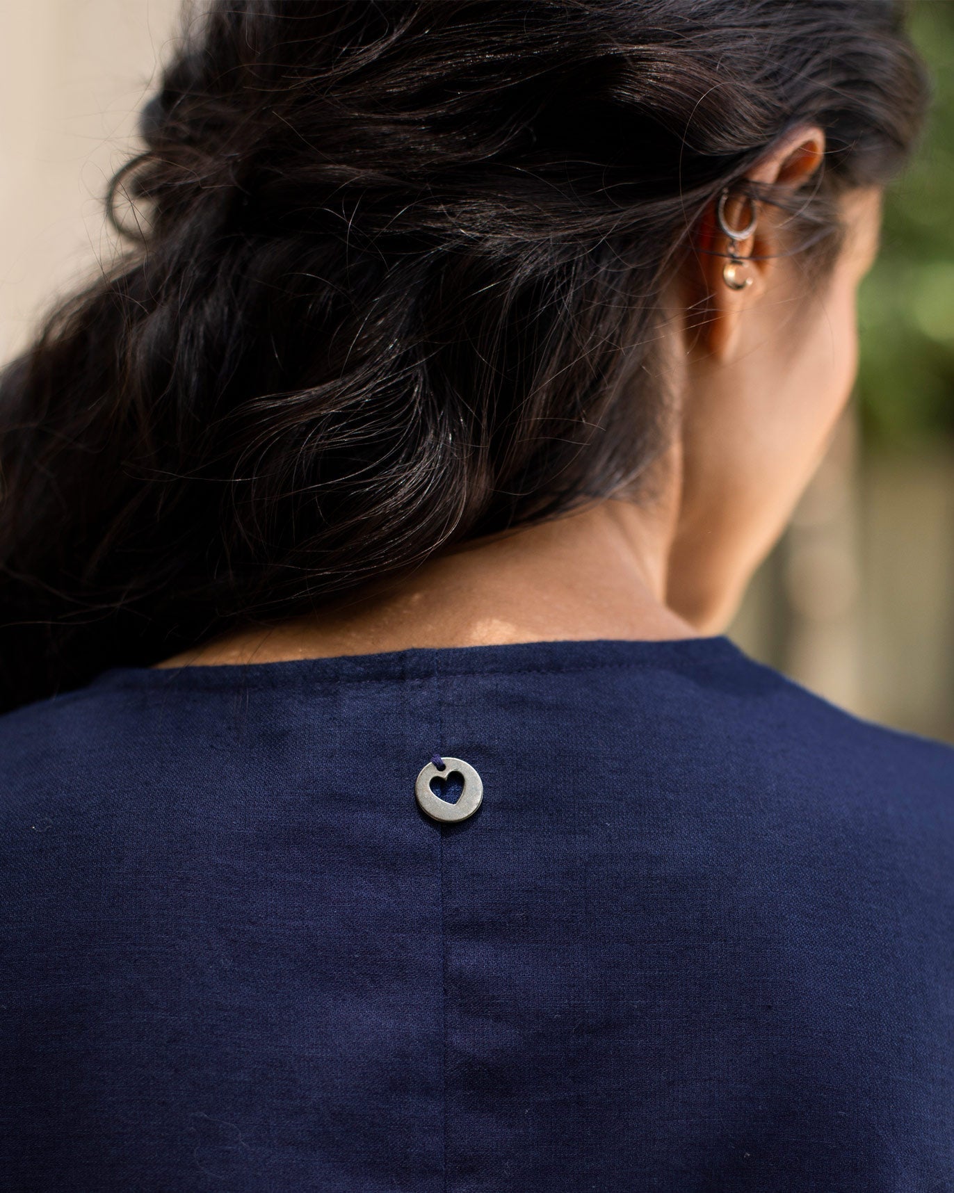 V-Neck Front Knot Top - Indigo