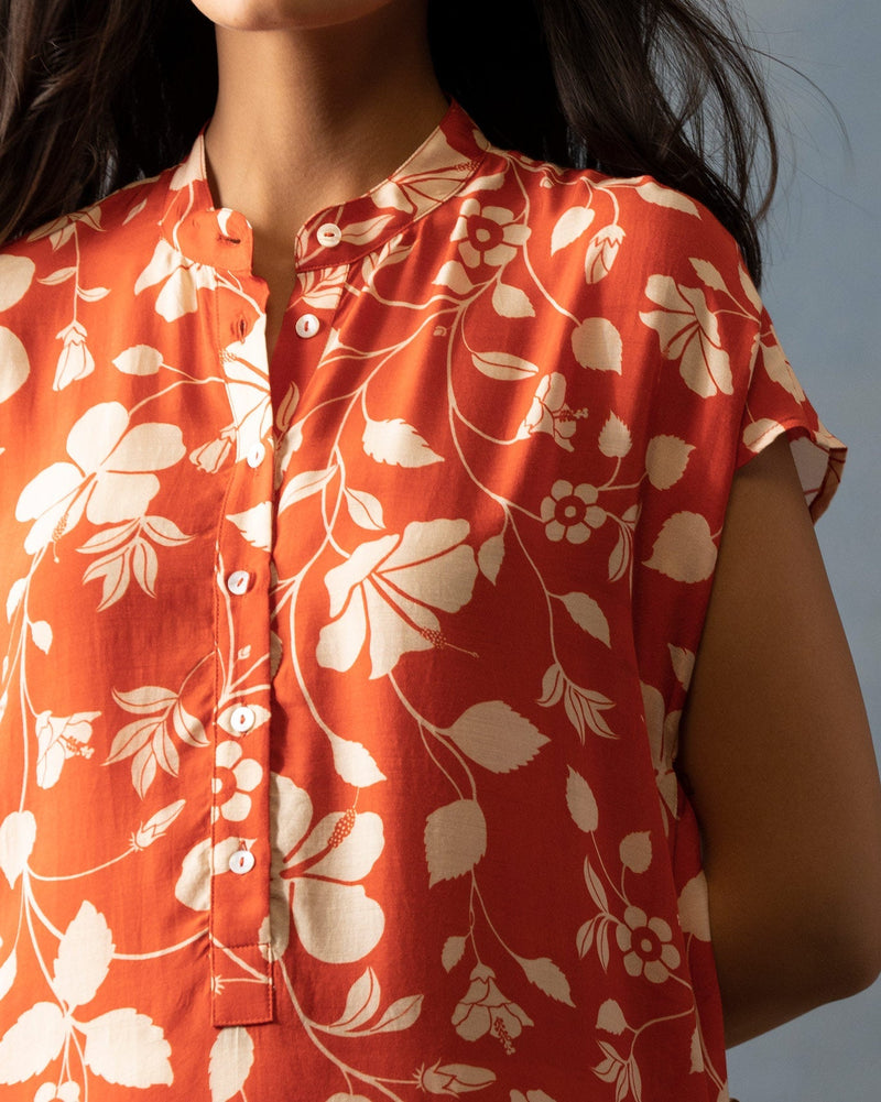 Short Sleeve Kurta - Orange