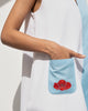 Sleeveless Shift Dress - Blue & White