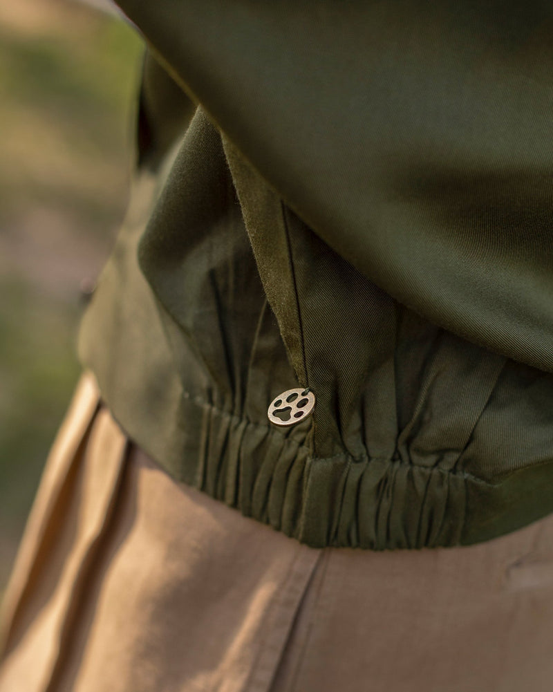 Side Pleat Shirt - Olive