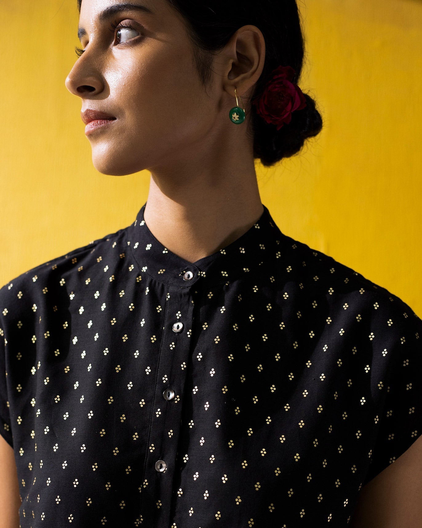 Short Sleeve kurta - Black & Gold