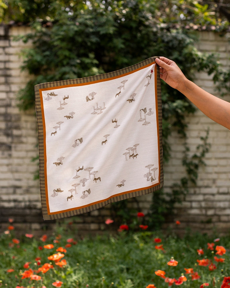 Safari Tribe Bandana - Beige & Brown