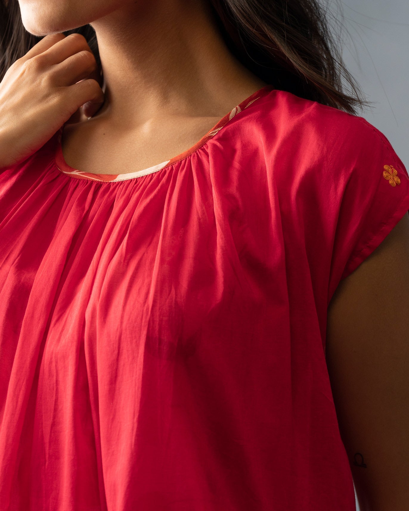 Tiered Dress with Slip - Fuchsia