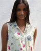 Sleeveless High Neck Kurta with Slip- Ivory