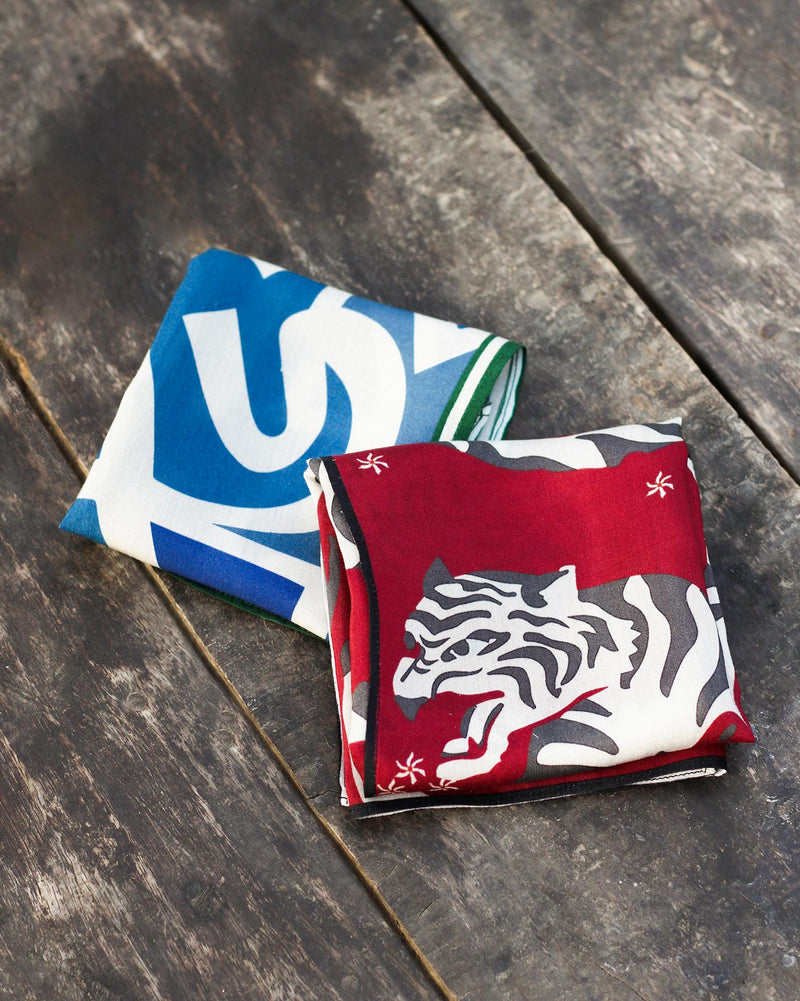 Roar Pocket Square - Red & Blue