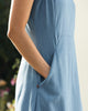 Sleeveless Straight Dress - Blue