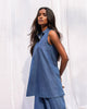 Sleeveless Zipper Top - Blue