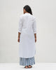 Basic Long Length Kurta - White Seersucker
