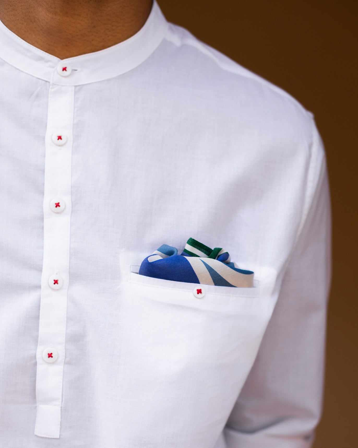 Roar Pocket Square - Red & Blue