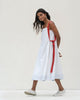 Twill Tape Strappy Dress - White Seersucker