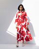 Sash Dress - White & Red