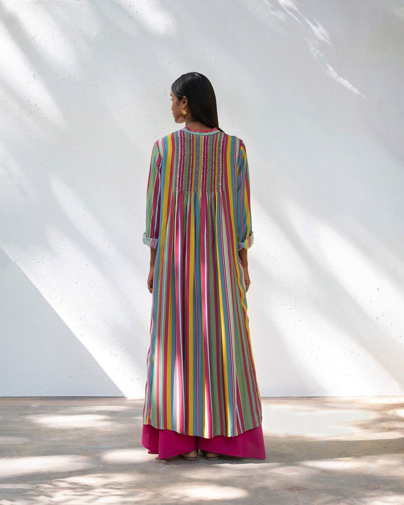 Smocked Back kurta - Multi Colour