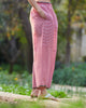 Wide Paper Bag Trousers - Red & Ivory