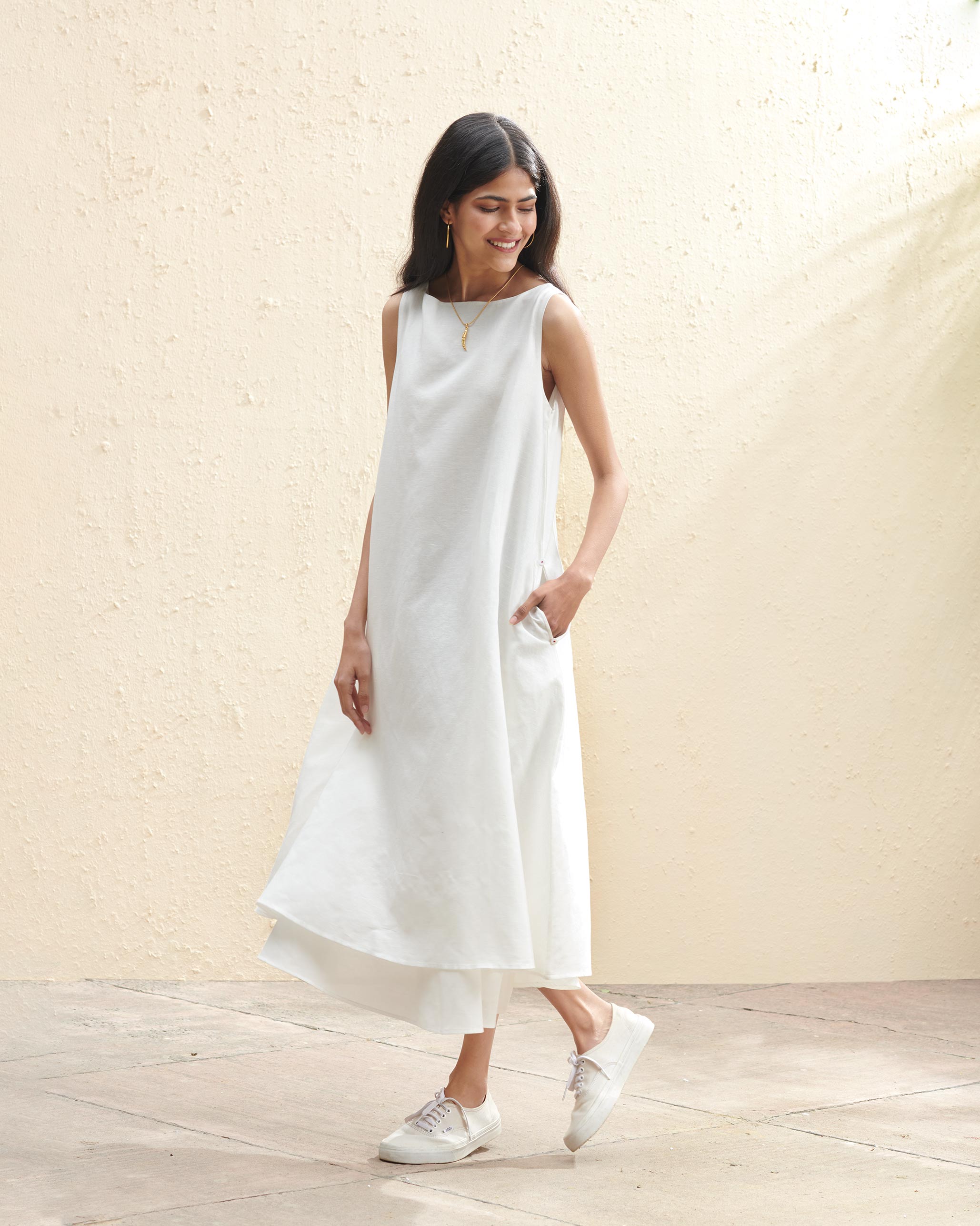 Double Layer Dress - Ivory