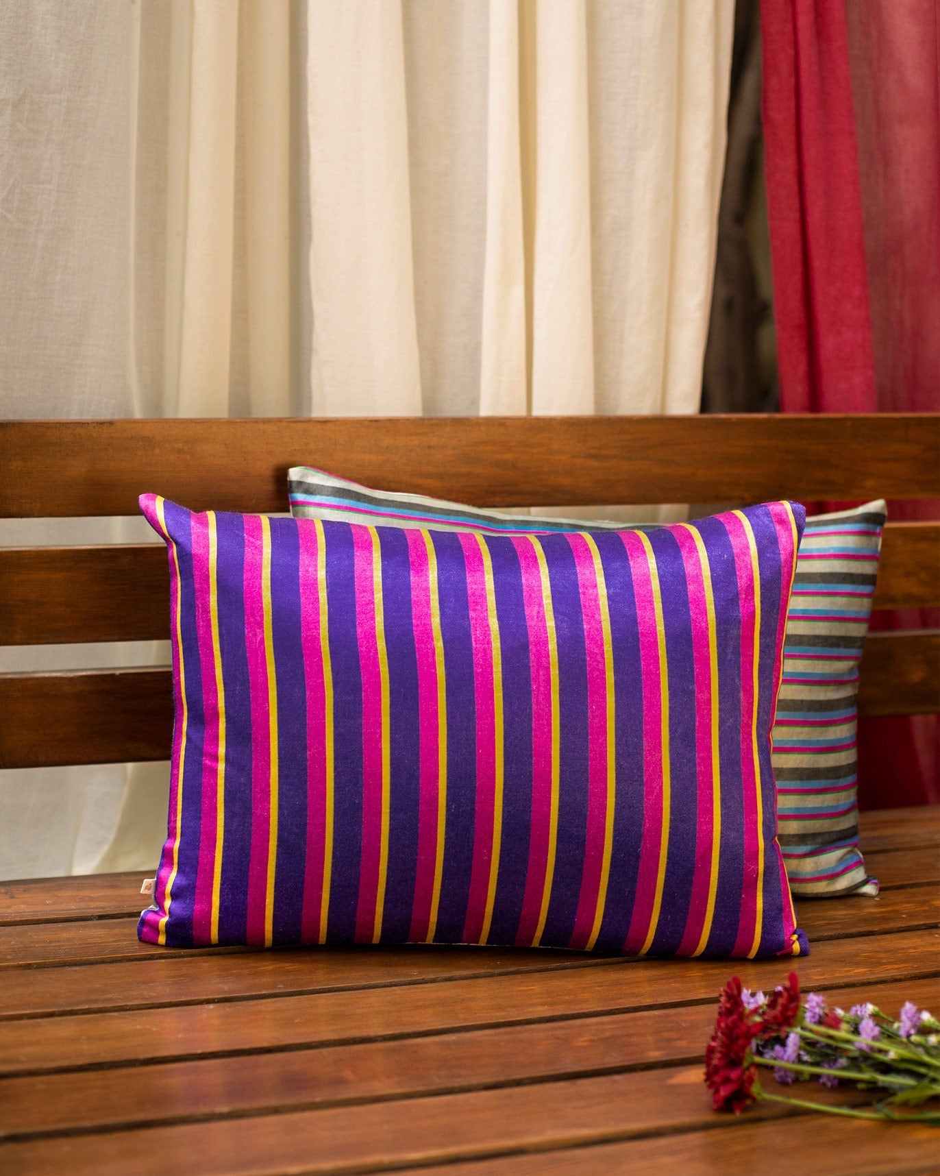 Tota Flower Cushion Cover - Grey