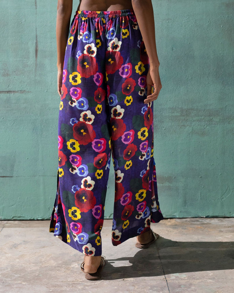 Side Slit Pants - Blue