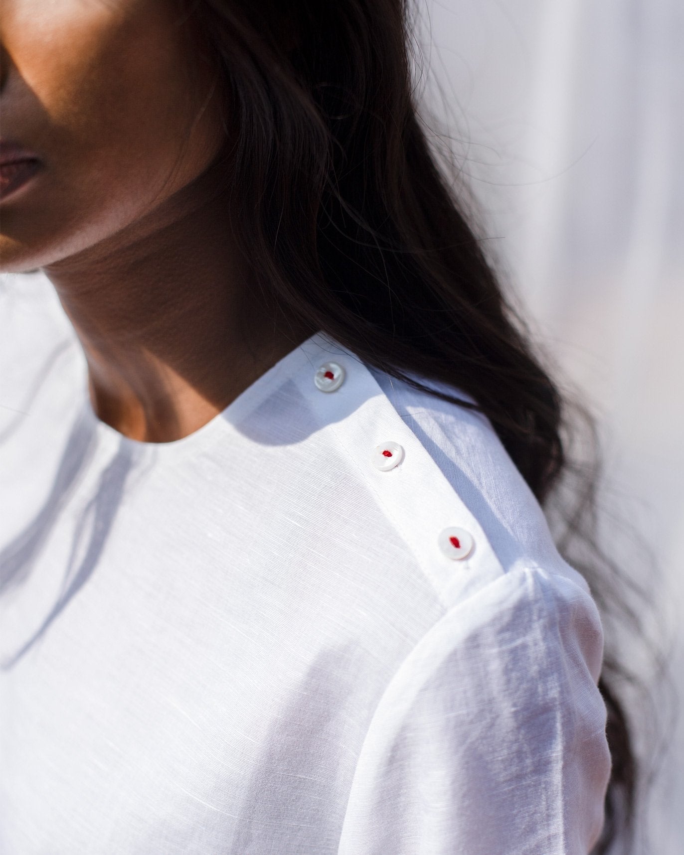 High Slit Top - White