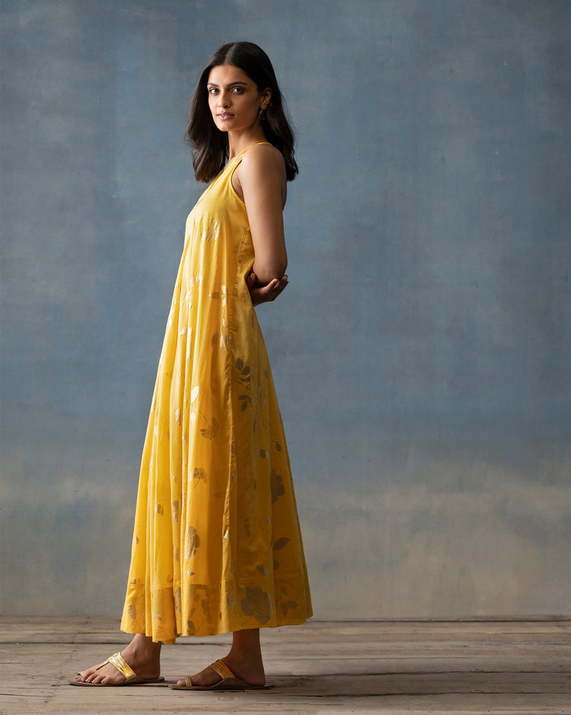 Akira Twist Back Dress - Yellow