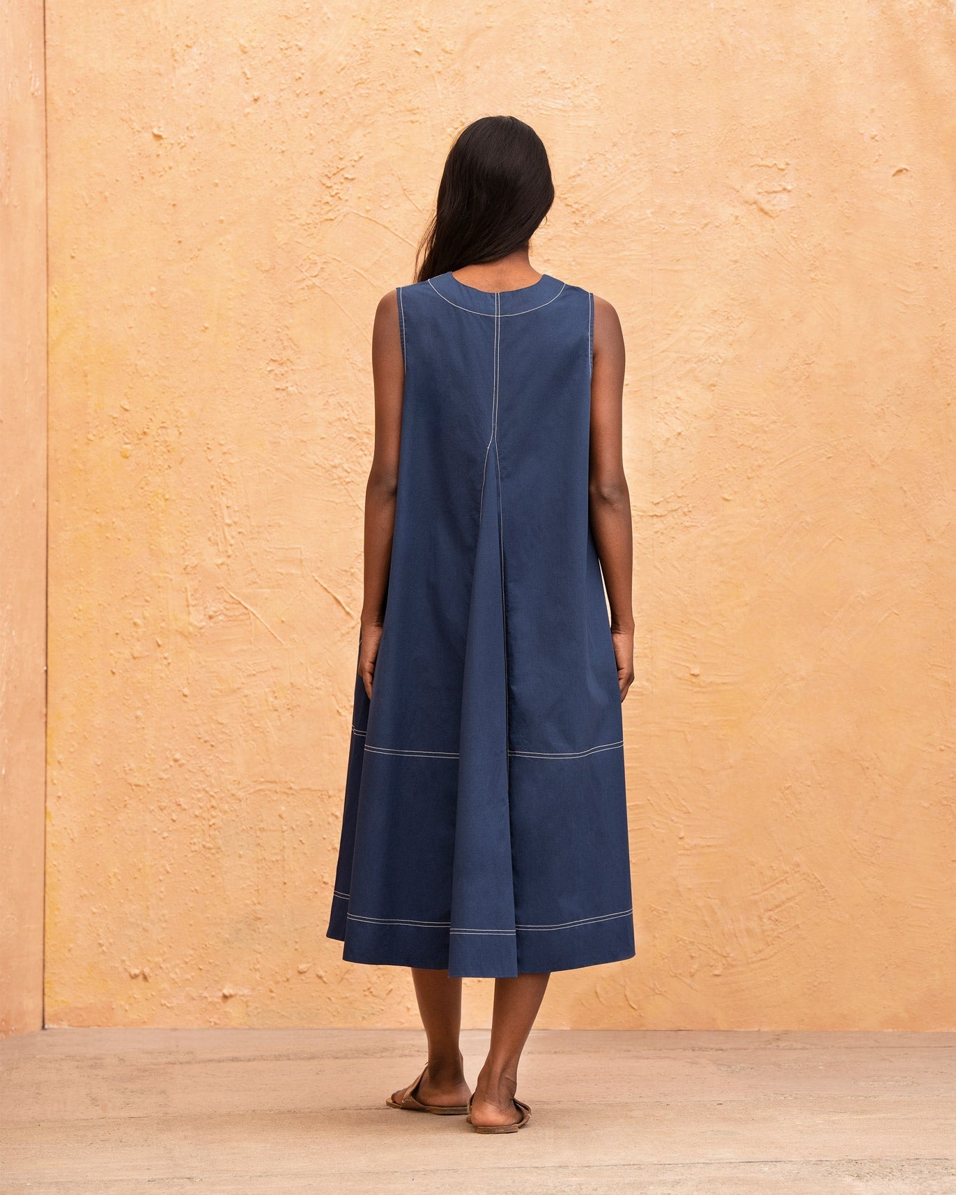 Strappy A-Line Dress - Navy