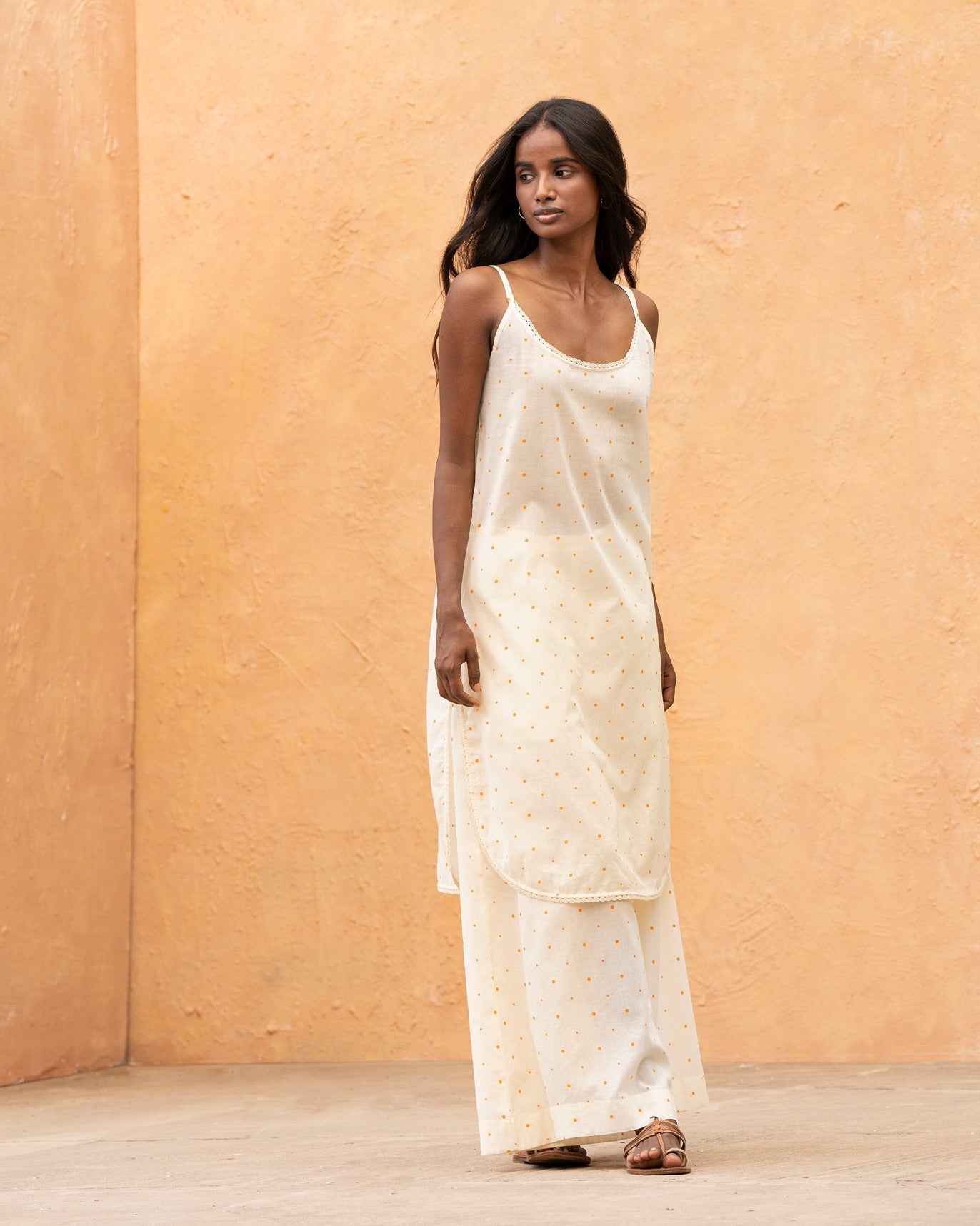 Vintage Camisole - Ivory & Orange