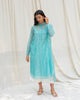 Smock Back Kurta with Slip - Sea Blue