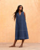 Strappy A-Line Dress - Navy