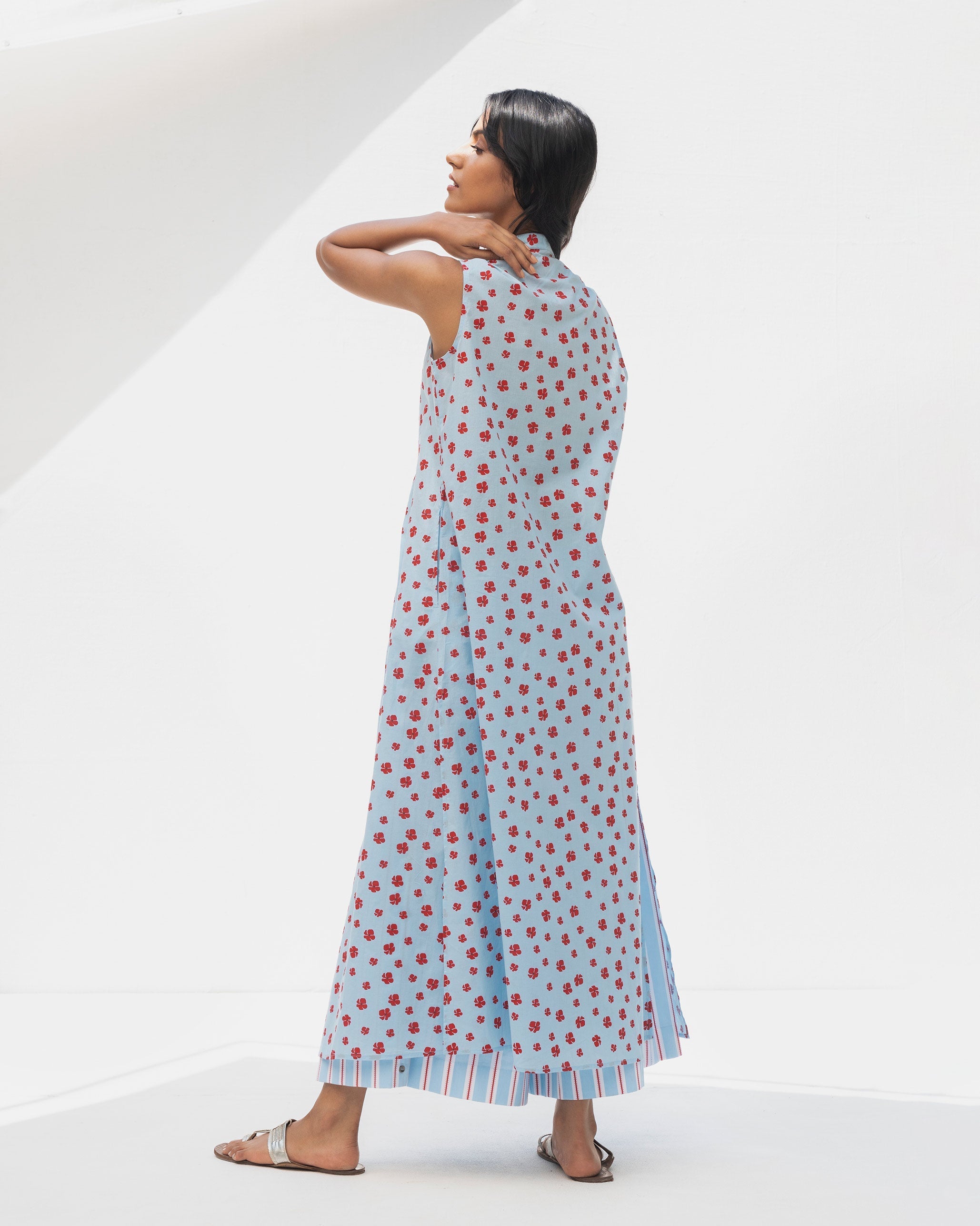Summer Fun Kurta - Blue & Red