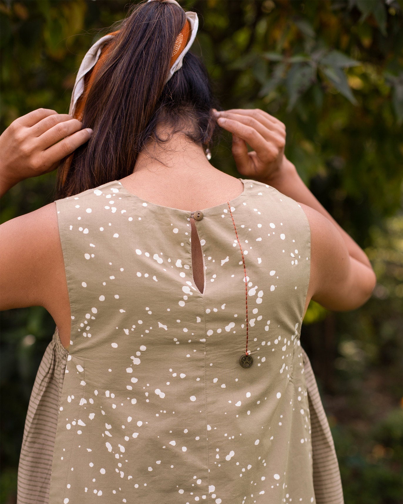 Side Elastic Dress - Tan
