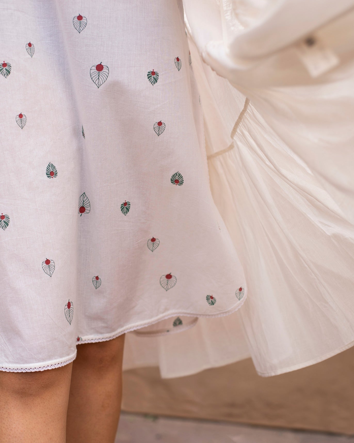 Tiered Dress with Slip - Ivory