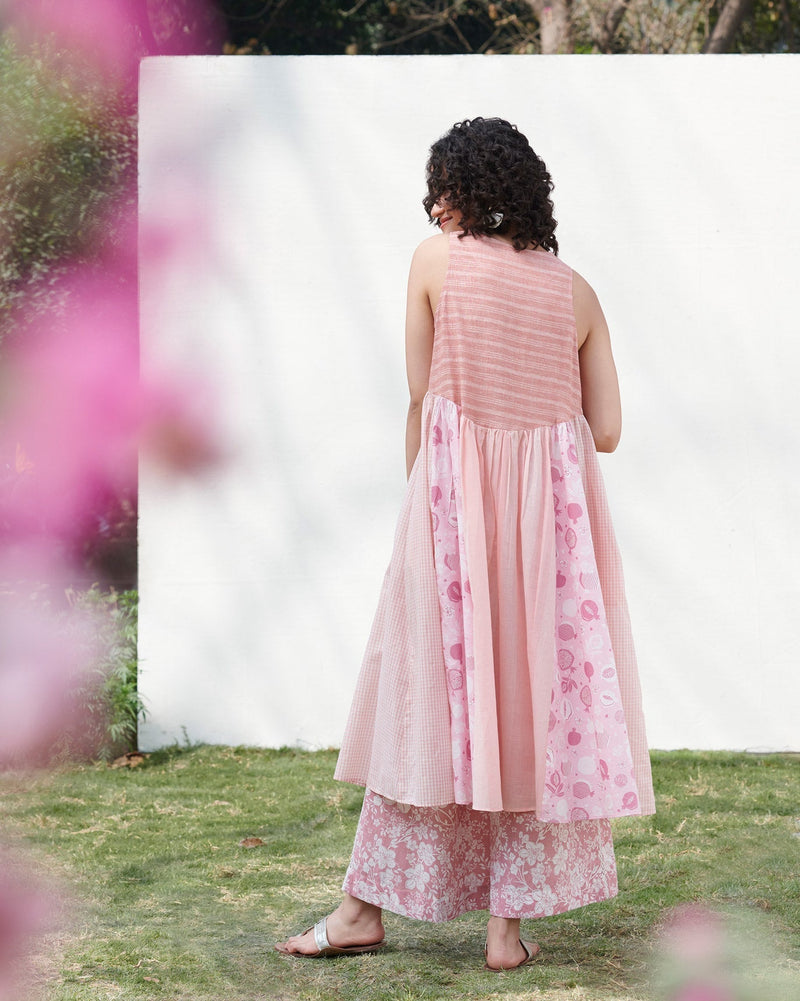Sleeveless A-line Kurta - Pink