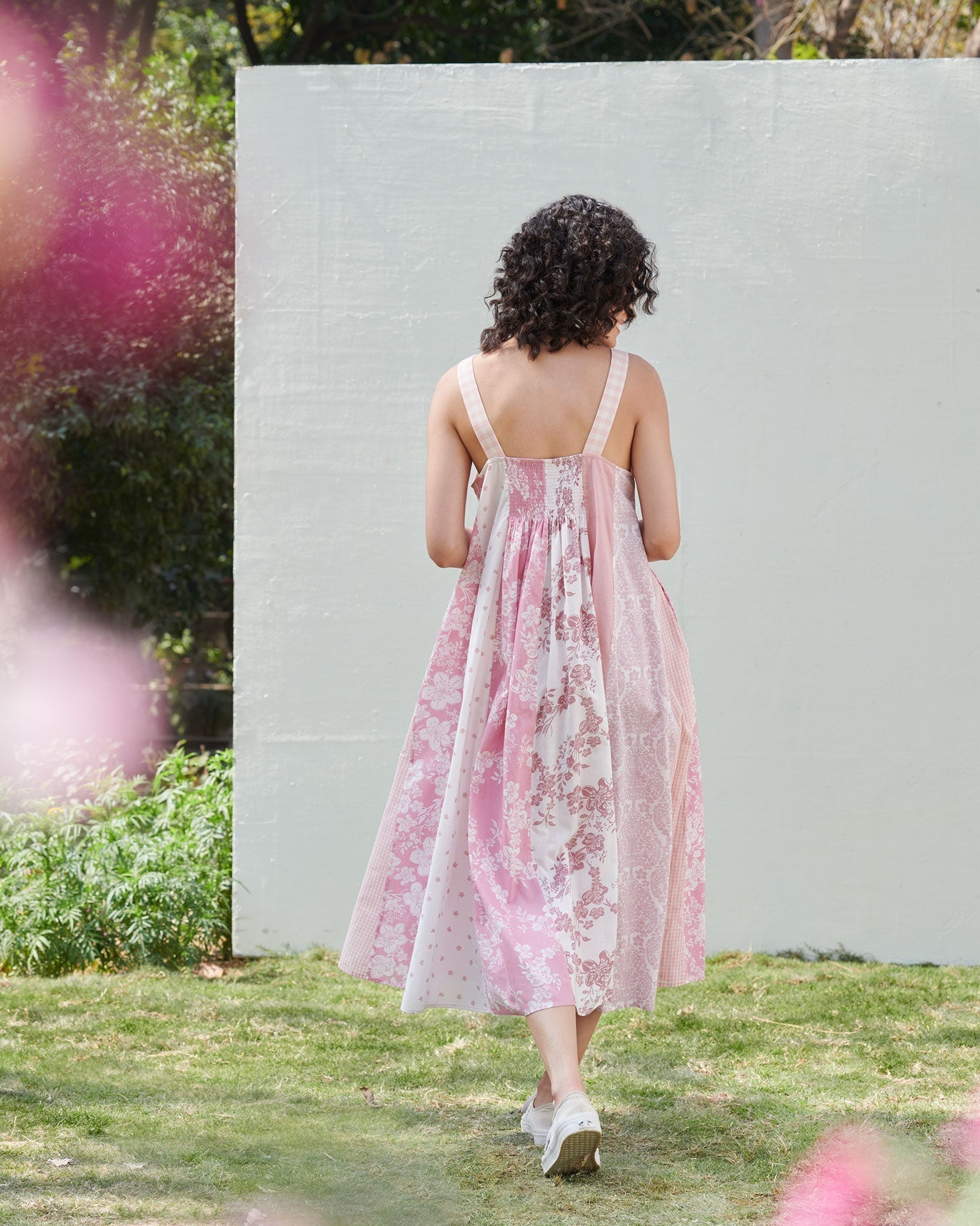 Strappy A-line Dress - Pink