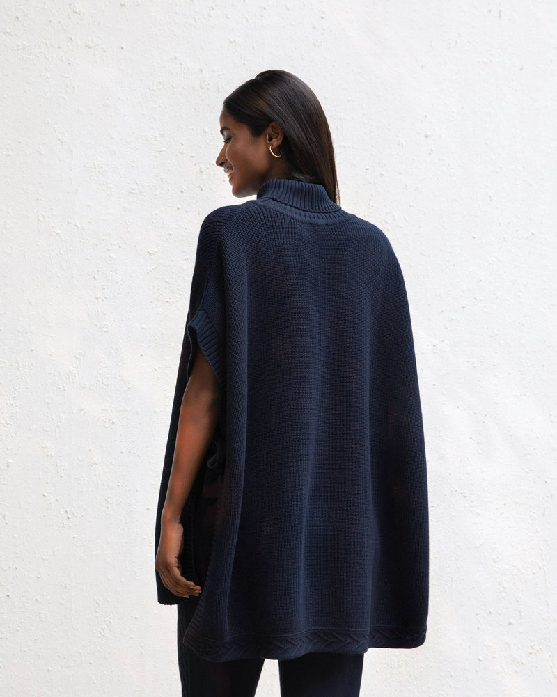 Turtle Neck Top - Navy