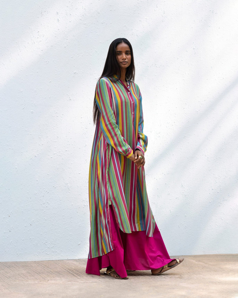 Smocked Back kurta - Multi Colour