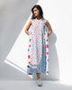 Side Elastic Dress - Blue & Red